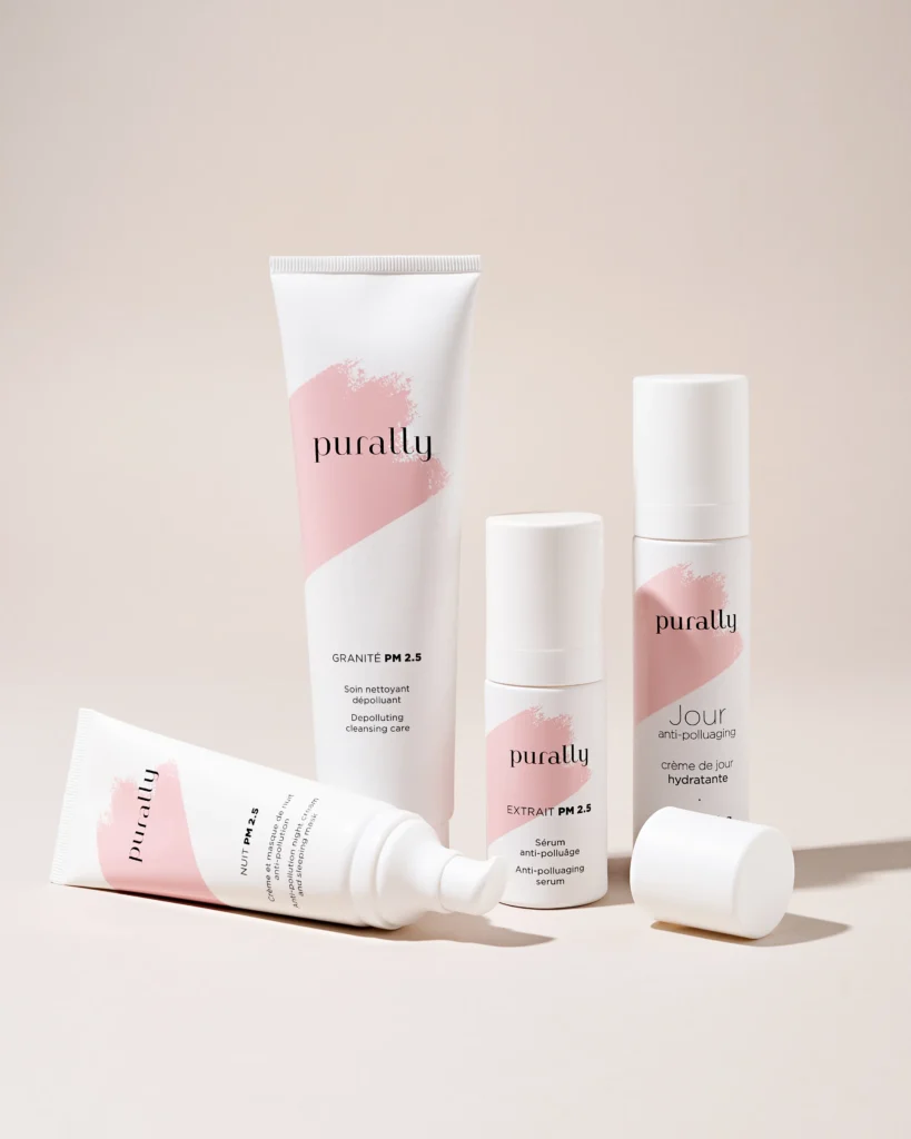 creative still life photography of a cosmetics on the studio pastel background. Photo made for the advertising campaign.