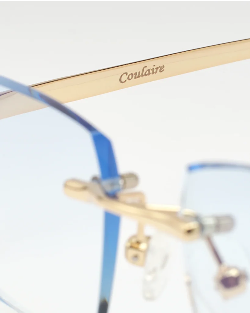 still life Packshot product photography of detail of the glasses on the grey background